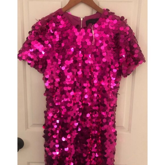 Endless Rose Circle Sequins Dress in Fuchsia Pink Size Small - Picture 14 of 14